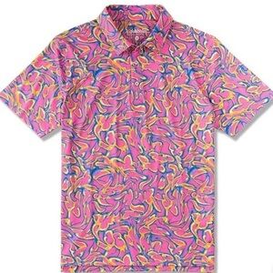 Chubbies Vibrant Pink and Yellow Polo Shirt